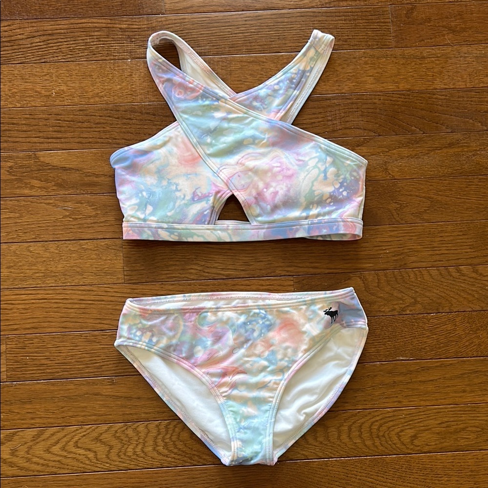Kids Swimwear Set in Pastel Tie-Dye
